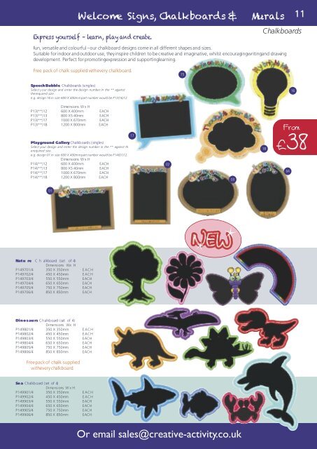 Creative Activity Playground Signs Catalogue