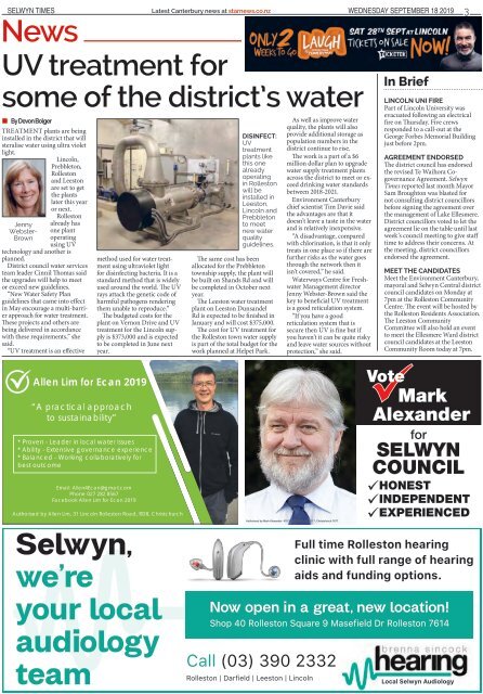 Selwyn Times: September 18, 2019