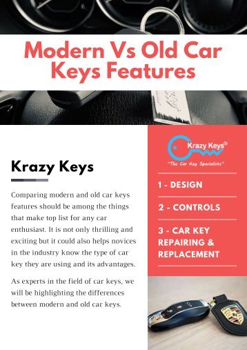 Advantages of Using Modern Car Keys | Car Locksmith Service in Perth