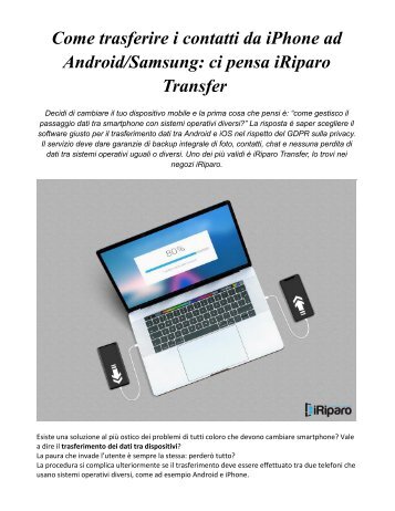 Come trasferire i contatti da iPhone ad AndroidSamsung ci pensa iRiparo Transfer