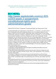 CRJ 303 CRJ303 WEEK 2 ASSIGNMENT CONSTITUTIONAL RIGHTS AND ADMINISTRATIVE GOALS