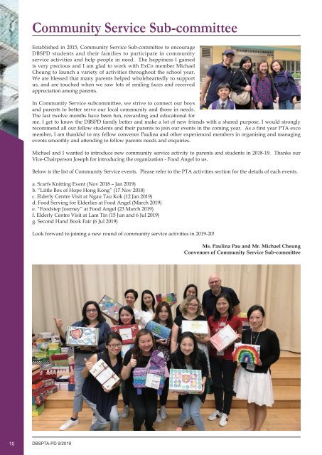 DBSPTA-PD Newsletter 2018-19