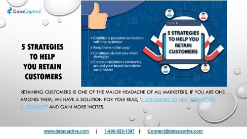 5 STRATEGIES TO HELP YOU RETAIN CUSTOMERS