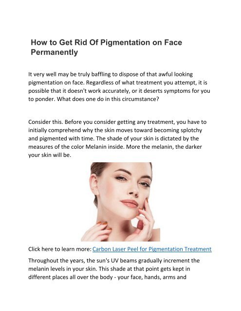 How to Get Rid Of Pigmentation on Face Permanently