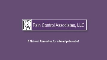 6 Natural Remedies for a head pain relief