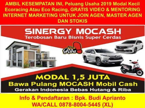 WA 0878-8004-5445, JOIN NOW, Peluang Usaha 2019 Modal Kecil Eco Racing