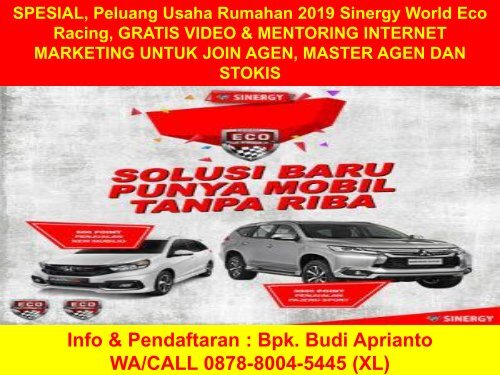 WA 0878-8004-5445, JOIN NOW, Peluang Usaha 2019 Modal Kecil Eco Racing