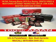 WA 0878-8004-5445, INI DIA, Peluang Usaha Rumahan 2019 Eco Racing