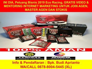 WA 0878-8004-5445, INI DIA, Peluang Usaha Rumahan 2019 Eco Racing