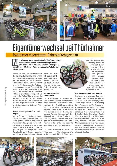 TRENDYone | Das Magazin - Ulm - August 2018