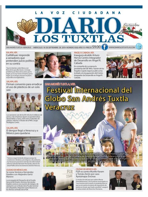 Edición de Diario Los Tuxtlas del día 18 de Septiembre de 2019