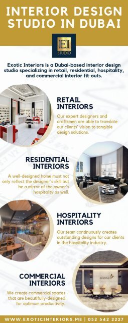 Luxury Personalized Interior Design Studio Dubai - Exotic Interiors.