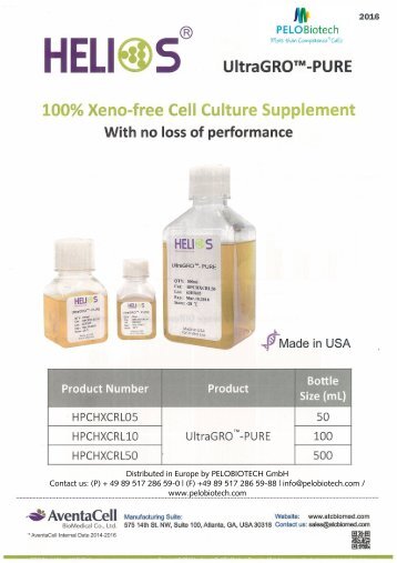 UltraGRO Pure in GMP and R&D quality