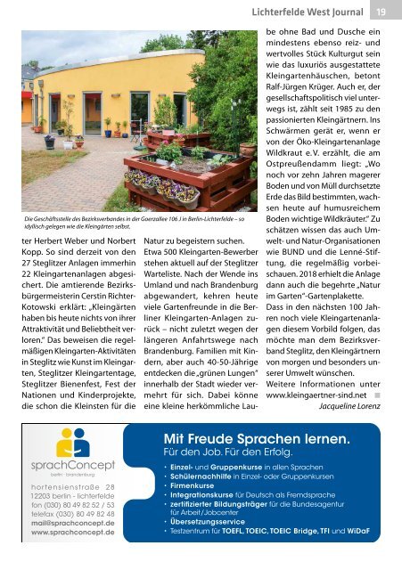 Lichterfelde West Journal Oktober/November 2019