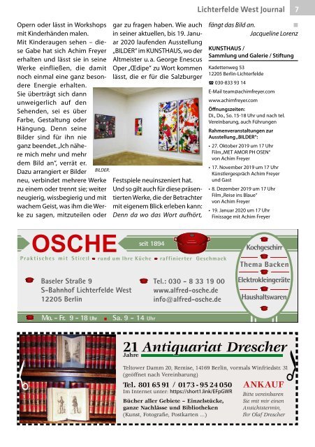 Lichterfelde West Journal Oktober/November 2019