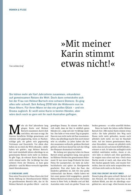 recke:in - Das Magazin der Graf Recke Stiftung Ausgabe 3/2019