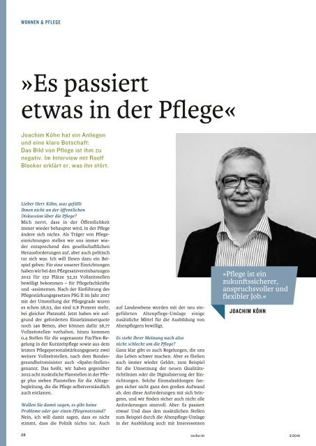 recke:in - Das Magazin der Graf Recke Stiftung Ausgabe 3/2019