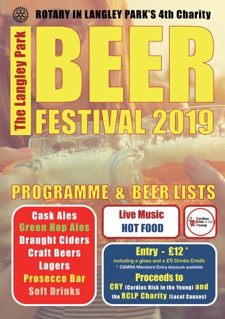 Programme for 2019 Langley Park Charity Beer Festival