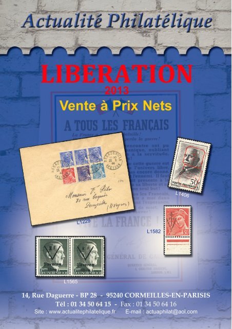 Catalogue côtes et Prix Timbres Liberation - Pierre MAYER