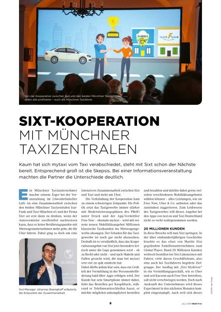 Taxi Times München - Juli 2019