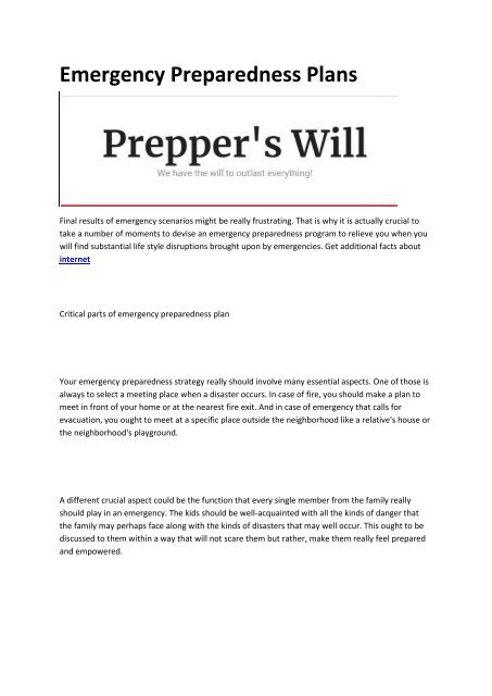 4 Prepper&#039;s Will - Survival and Emergency Preparedness