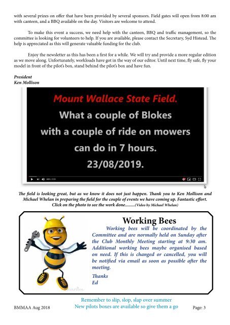 MT Wallace September 2019 Newsletter