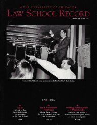 The University of Chicago Law School — Alumni magazine