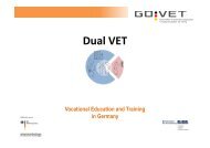 Dual VET - Vocational Education and Training in Germany
