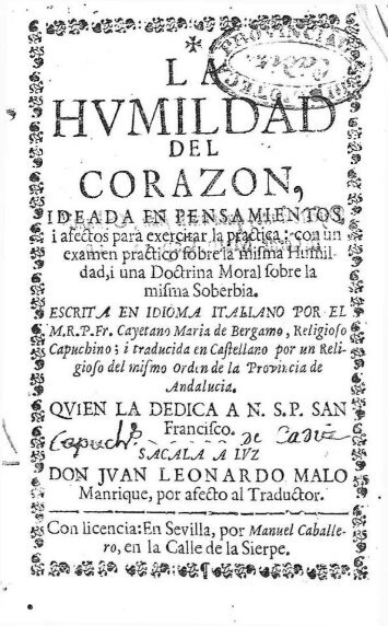 LA HUMILDAD DE CORAZON-PADRE CAYETANO DE BERGAMO