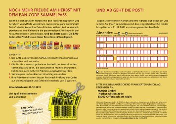 Noch Mehr Freude AM herbSt MIt deM eAN ... - Maggi Kochstudio