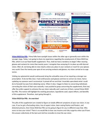 Vision RX20 2019 : How Your Vision Changes As You Age?