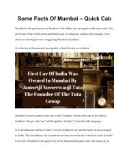 Some Facts Of Mumbai – Quick Cab