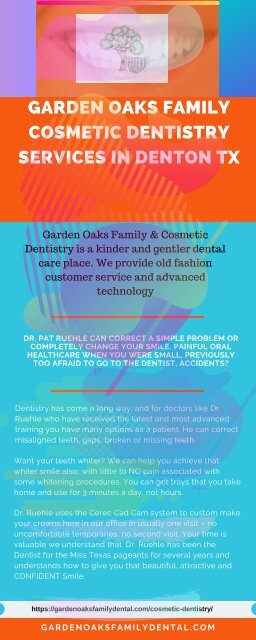 Garden Oaks Family Cosmetic Dentistry services in Denton TX