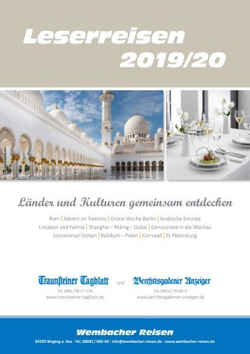 Wembacher Reisen - Leserreisen 2019/2020