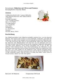 Kochbuch Rezept Hähnchen, Oliven, Pommes