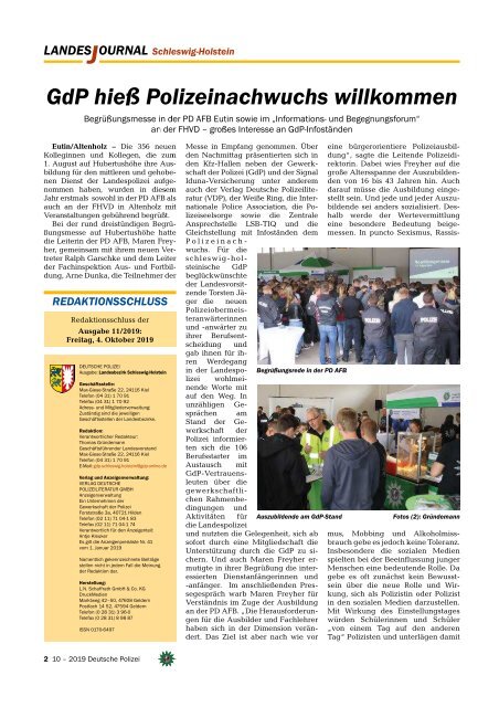 Deutsche Polizei - Landesjournal 10/2019