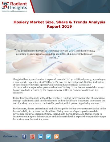 Hosiery Market Size, Share &amp; Trends Analysis Report