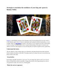 Strategies to maximize the usefulness of your king and  queen in Rummy Online - bunga365-converted