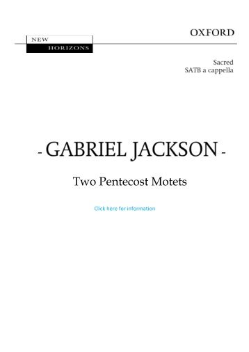 Jackson Two Pentecost Motets