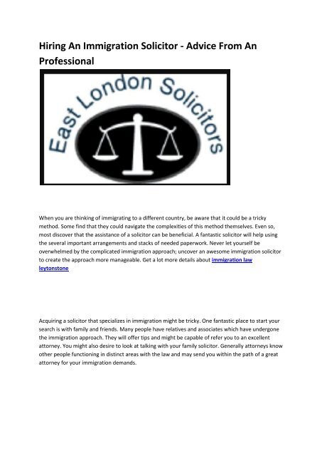 4 immigration solicitors east london