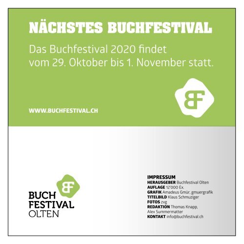 Buchfestival Olten - Programm 2019