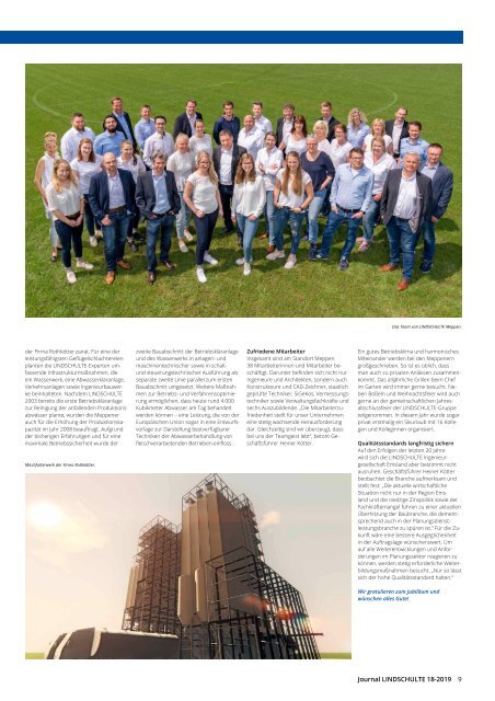 LINDSCHULTE-Kundenzeitung „Journal Planung“ 18/2019