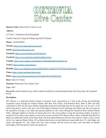 Oktavia Dive Center Co Ltd