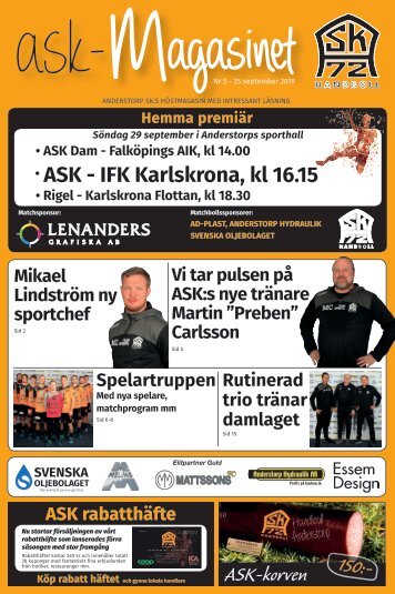 Anderstorps SKs höstmatchmagasin 2019/2020