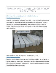 Makrana white marble Supplier in India Bhutra Stones