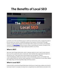 The Benefits of Local SEO