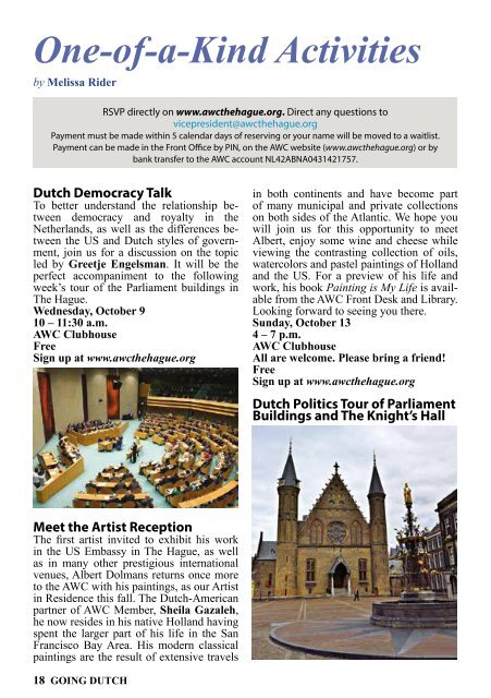 AWC Going Dutch October 2019