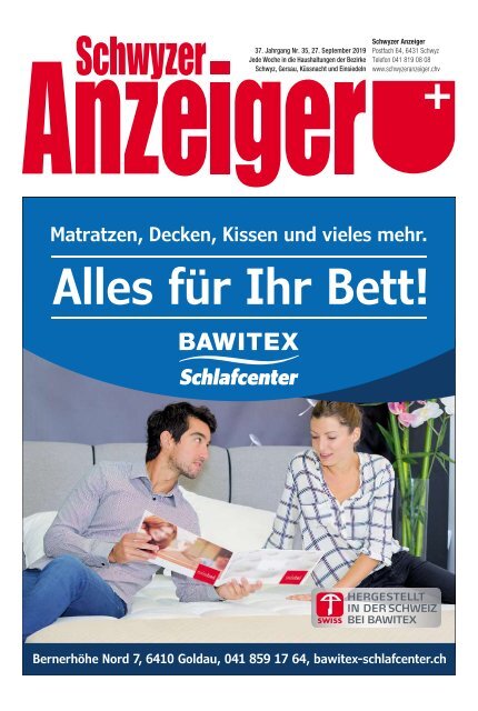 Schwyzer Anzeiger – Woche 39 – 27. September 2019