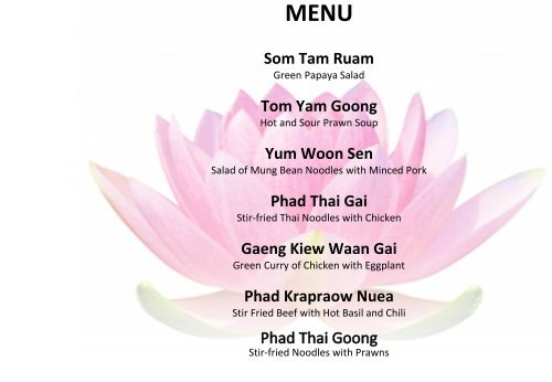 THAI COOKING CLASS RECIPE BOOK