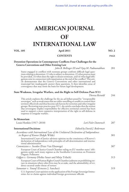 American Journal of International Law - American Society of ...